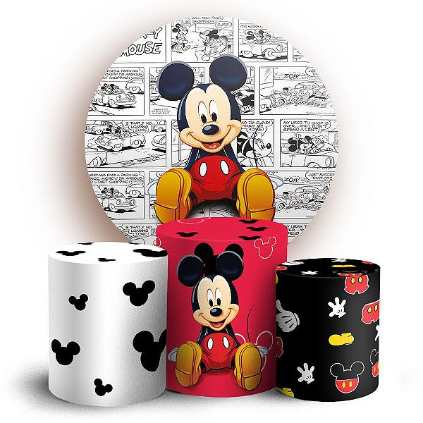 KIT Redondo e Trio - Mickey Quadrinhos - Sublimado 3D