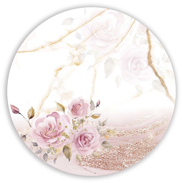 Painel Redondo - Floral - Sublimado 3D