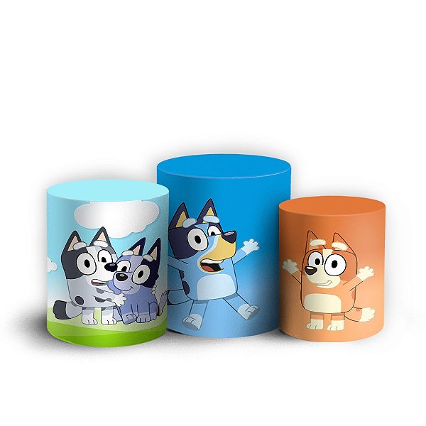 Capas Trio Cilindro Sublimado Vest Facil - Bluey