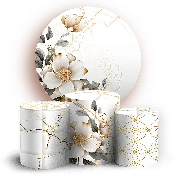 KIT Redondo e Trio - Floral - Sublimado 3D