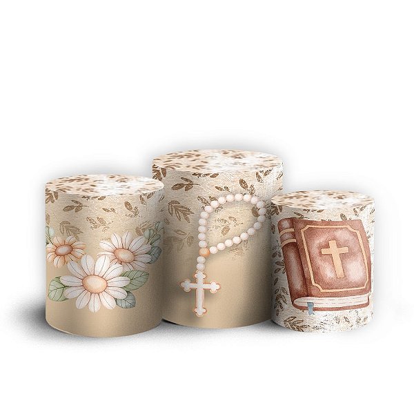 Trio Cilindro - Batizado - Sublimado 3D + Elástico