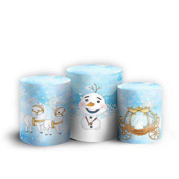 Capas Trio Cilindro Sublimado Vest Facil - Frozen