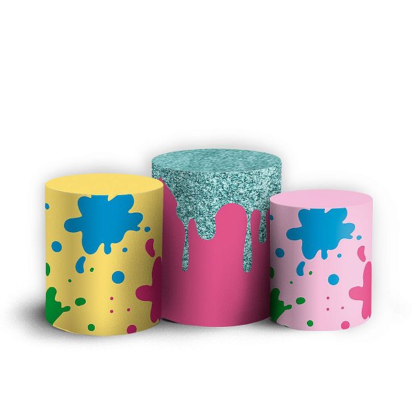 Capas Trio Cilindro Sublimado Vest Facil - Slime