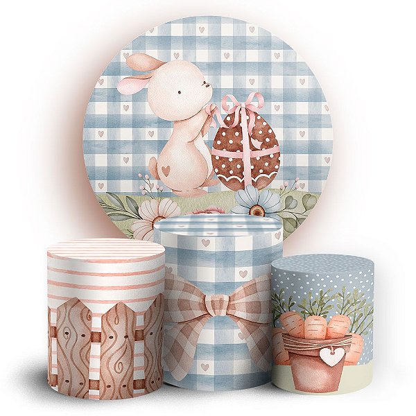 KIT Redondo e Trio - Pascoa - Sublimado 3D