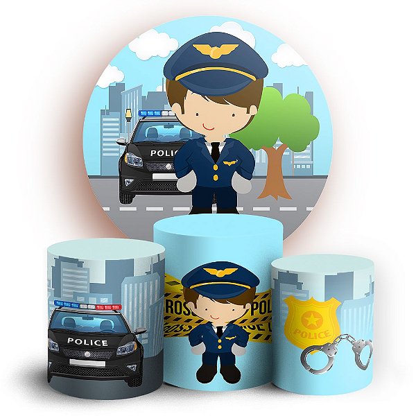KIT Redondo e Trio - Policia Baby - Sublimado 3D