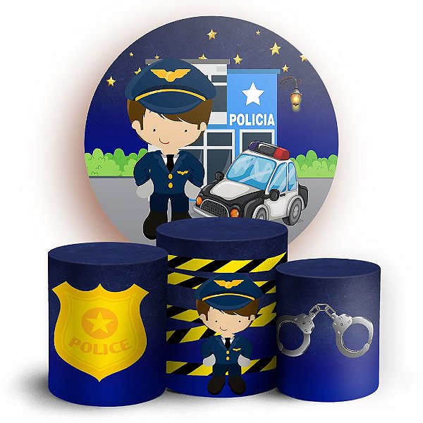 KIT Redondo e Trio - Policia Baby - Sublimado 3D