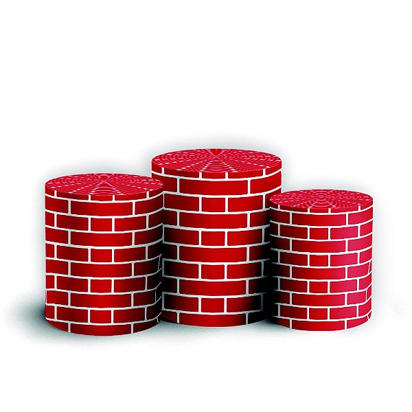 Capas Trio Cilindro Sublimado Vest Facil - Tijolos