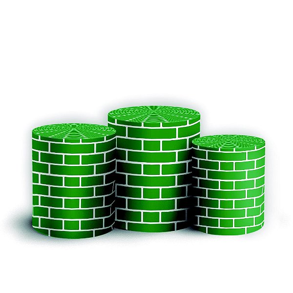 Capas Trio Cilindro Sublimado Vest Facil - Tijolos
