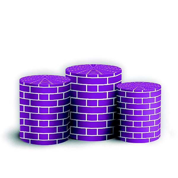 Capas Trio Cilindro Sublimado Vest Facil - Tijolos
