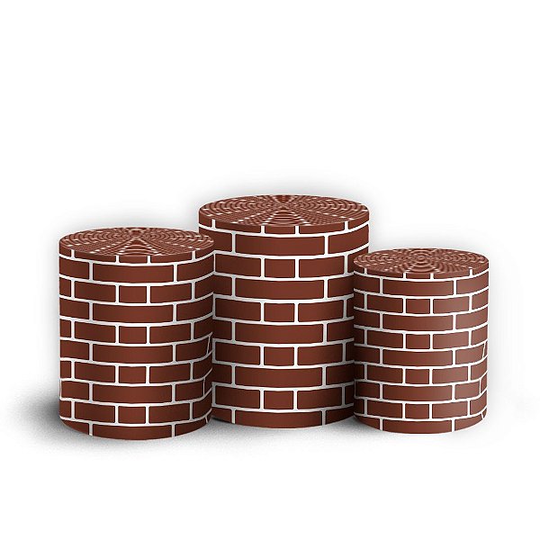 Capas Trio Cilindro Sublimado Vest Facil - Tijolos