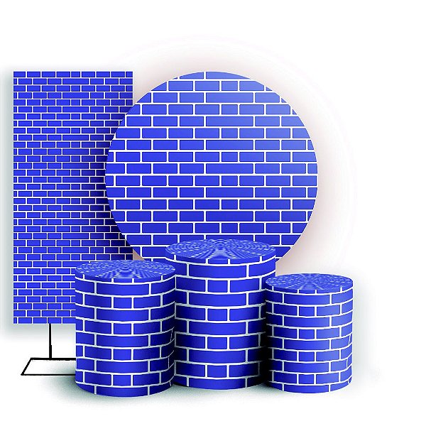 Capas Painel Redondo Trio Cilindro e Faixa Lateral Sublimado - Tijolos