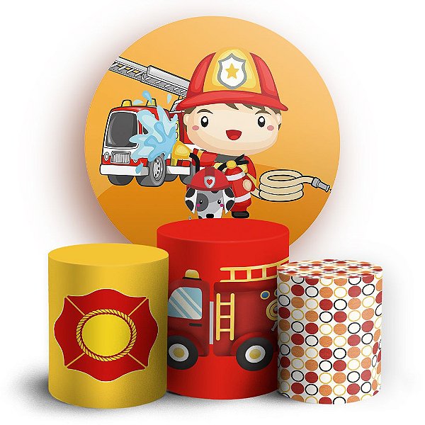 KIT Redondo e Trio - Bombeiro Baby - Sublimado 3D