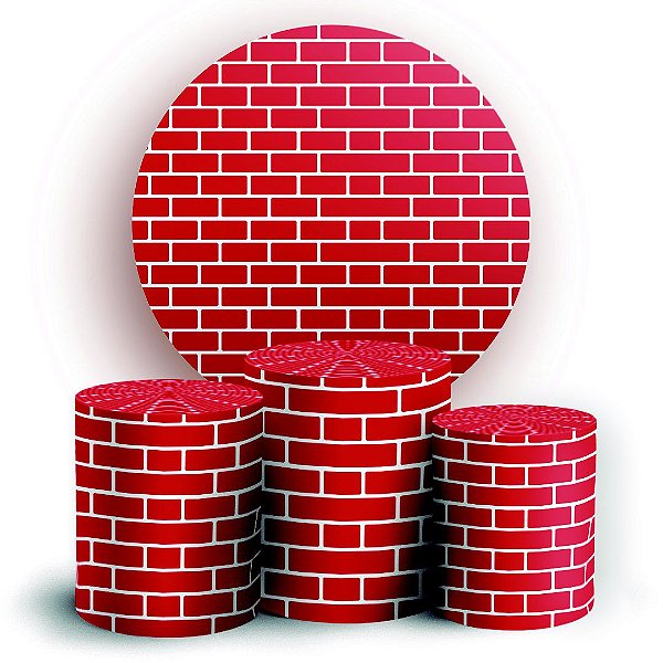 KIT Redondo e Trio - Tijolos - Sublimado 3D