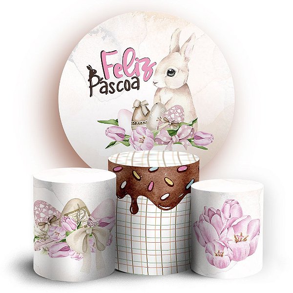 KIT Redondo e Trio - Pascoa - Sublimado 3D