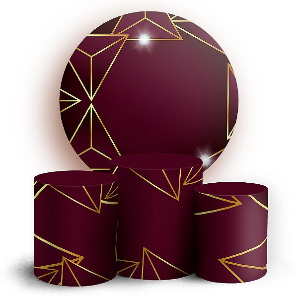 KIT Redondo e Trio - Abstrato - Sublimado 3D