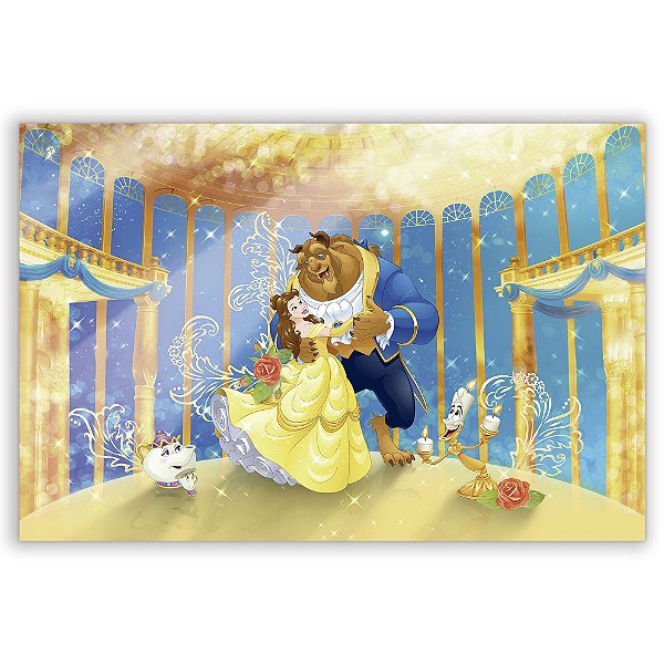Capa Painel Retangular Sublimado - Princesa Bela e a Fera