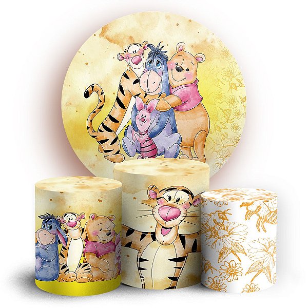 KIT Redondo e Trio - Ursinho Pooh - Sublimado 3D