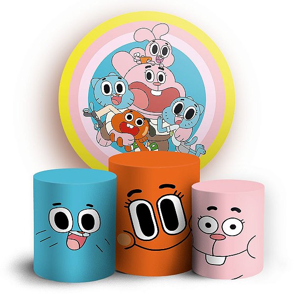 KIT Redondo e Trio - O Incrivel Mundo de Gumball - Sublimado 3D