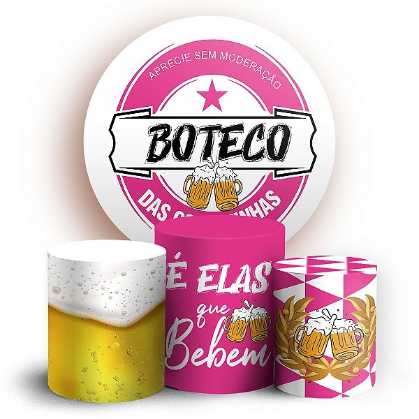 KIT Redondo e Trio - Boteco Rosa - Sublimado 3D