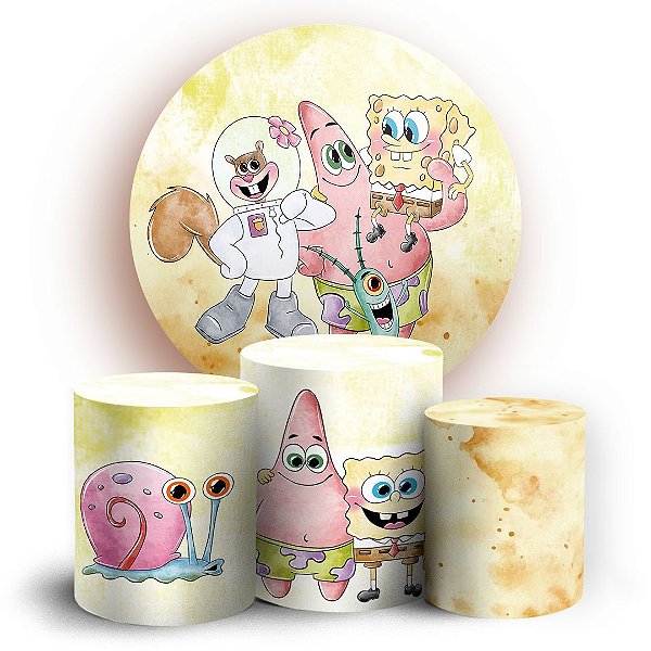KIT Redondo e Trio - Bob Esponja - Sublimado 3D