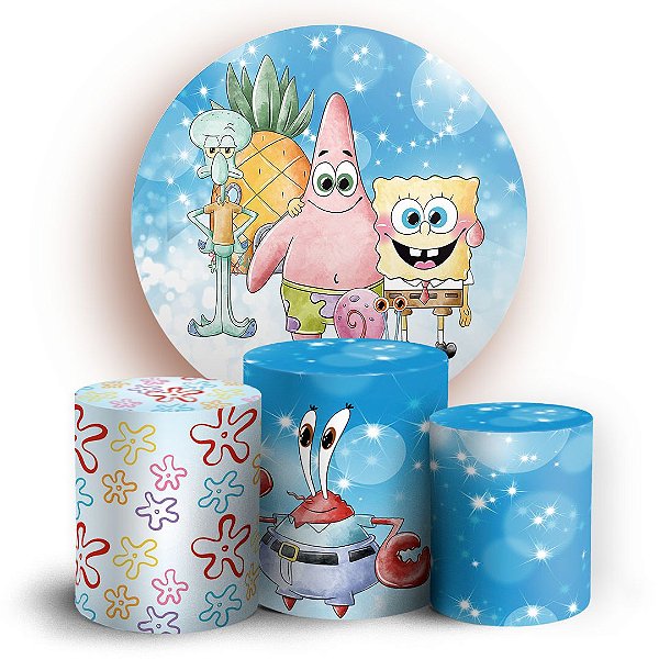 KIT Redondo e Trio - Bob Esponja - Sublimado 3D
