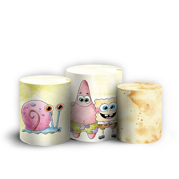 Capas Trio Cilindro Sublimado Vest Facil - Bob Esponja