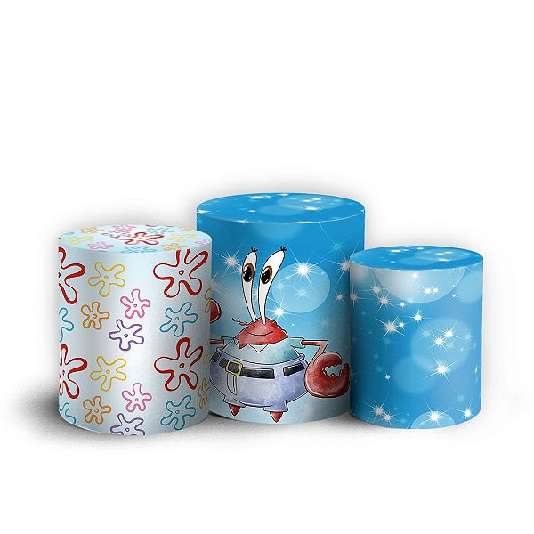 Capas Trio Cilindro Sublimado Vest Facil - Bob Esponja