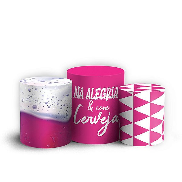 Capas Trio Cilindro Sublimado Vest Facil - Boteco Rosa