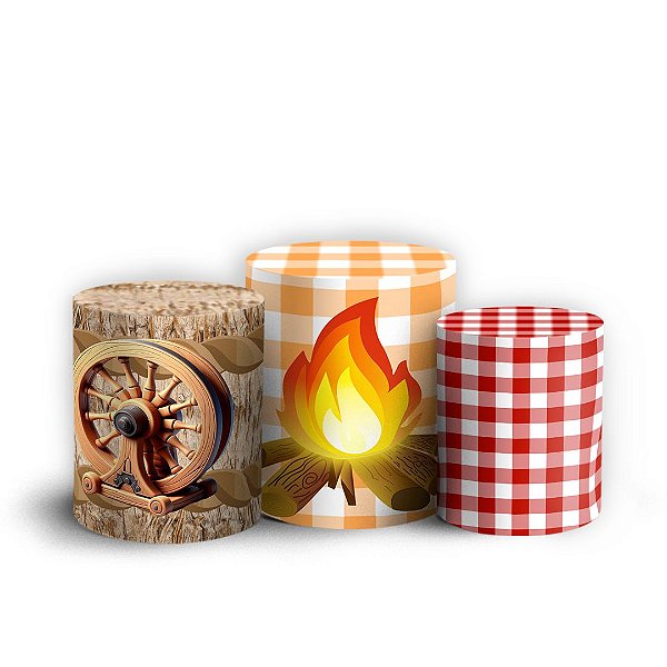 Capas Trio Cilindro Sublimado Vest Facil - Mickey Fazendinha