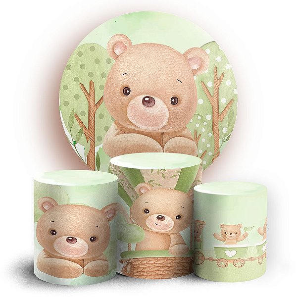 KIT Redondo e Trio - Urso Verde - Sublimado 3D