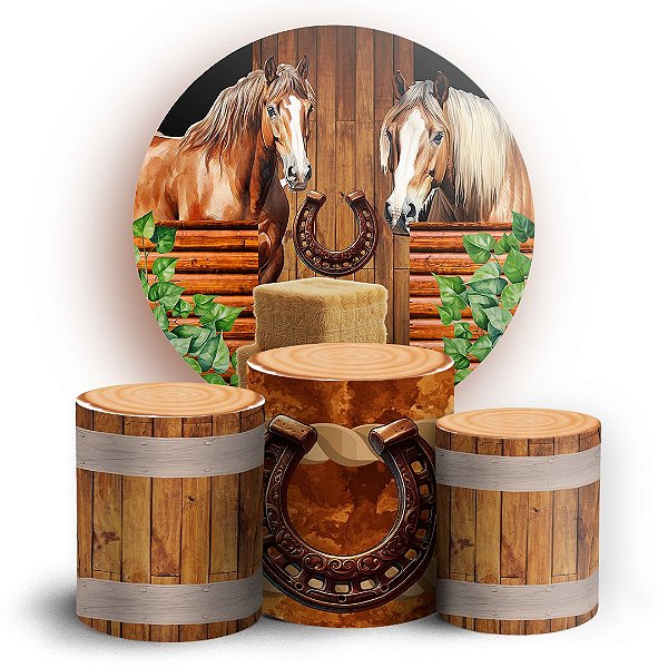 KIT Redondo e Trio - Cavalo - Sublimado 3D