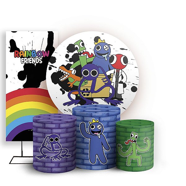 Capas Painel Redondo Trio Cilindro e Faixa Lateral Sublimado - Rainbow Friends