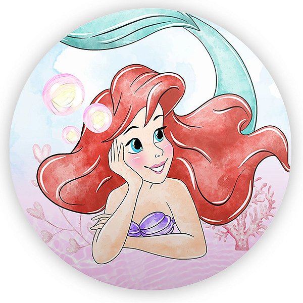 Painel Redondo - Ariel Aquarela - Sublimado 3D