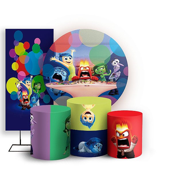 KIT Redondo Trio e Faixa - Divertida Mente - Sublimado 3D