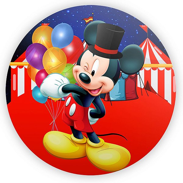 Painel Redondo - Mickey Circo - Sublimado 3D
