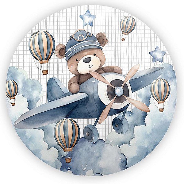 Mini Painel - Urso Azul - Sublimado 3D