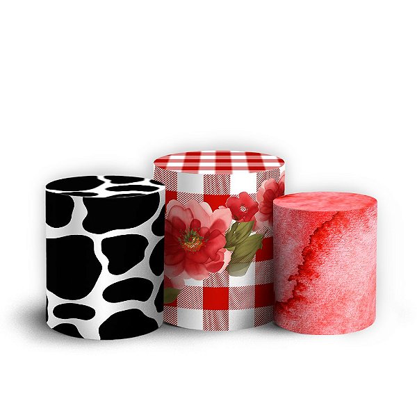 Capas Trio Cilindro Sublimado Vest Facil - Minnie Fazendinha