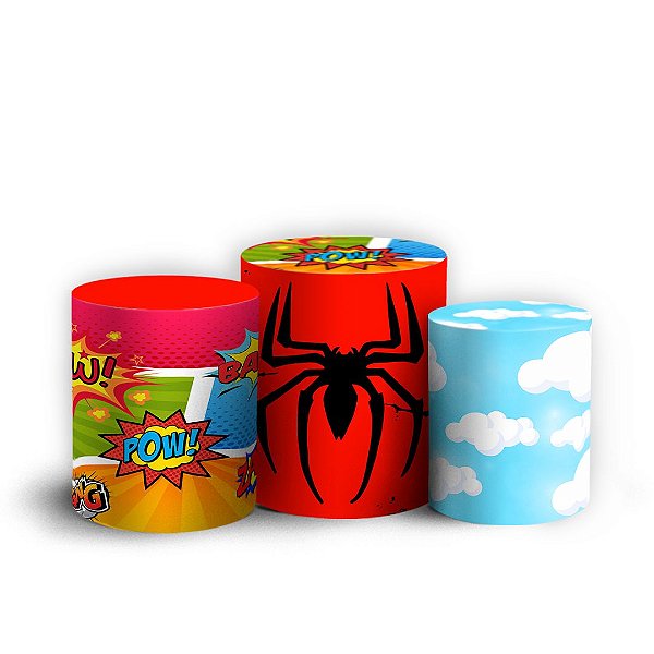 Capas Trio Cilindro Sublimado Vest Facil - Homem Aranha Baby
