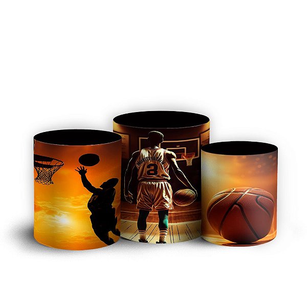 Capas Trio Cilindro Sublimado Vest Facil - Basquete