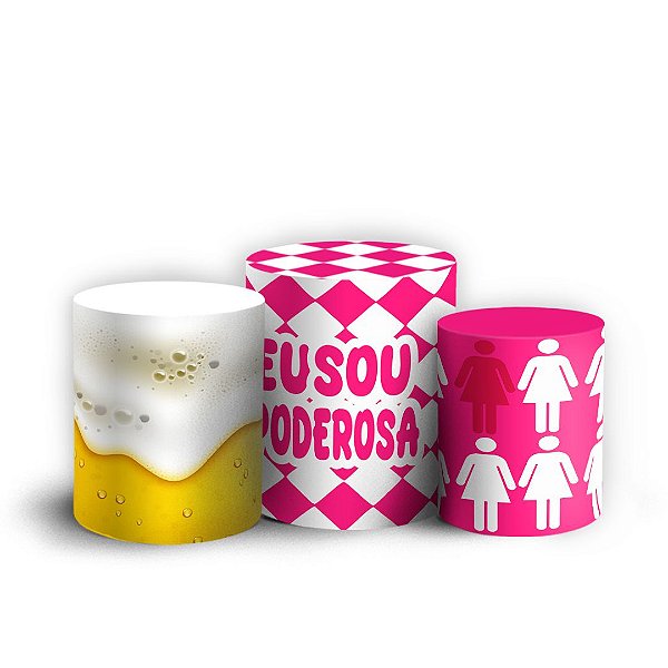Capas Trio Cilindro Sublimado Vest Facil - Boteco Rosa