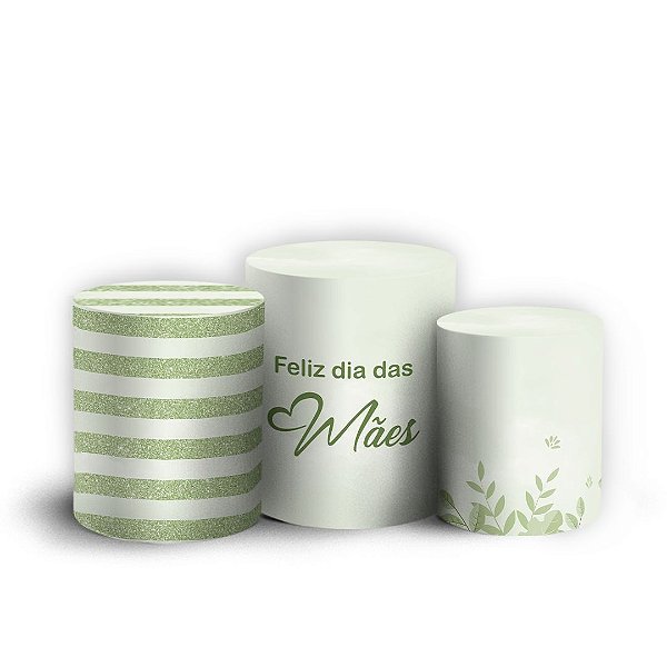 Trio Cilindro - Dia das Mães - Sublimado 3D + Elástico