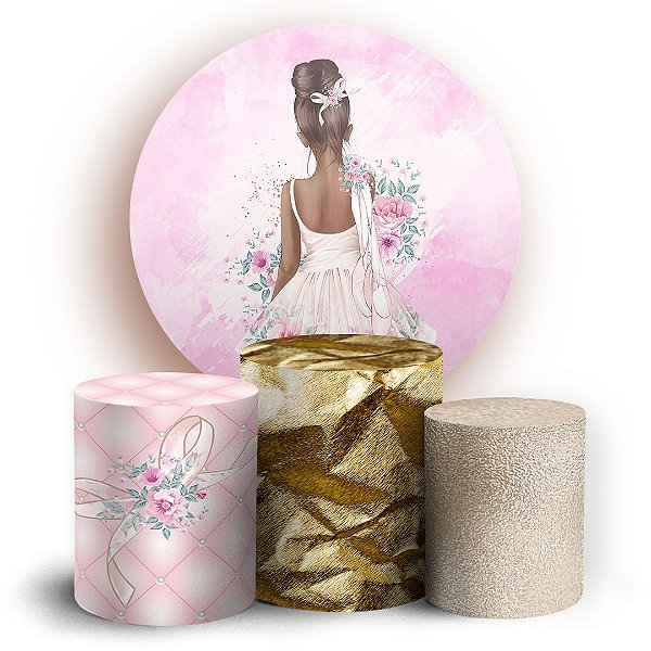 KIT Redondo e Trio - Bailarina - Sublimado 3D