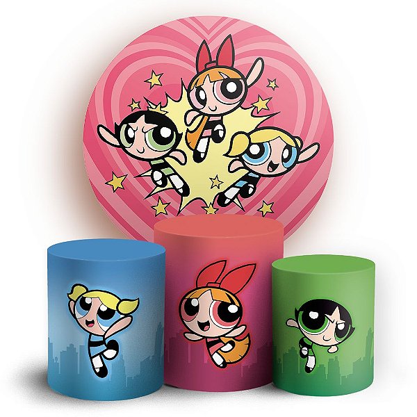 KIT Redondo e Trio - As Meninas Super Poderosas - Sublimado 3D