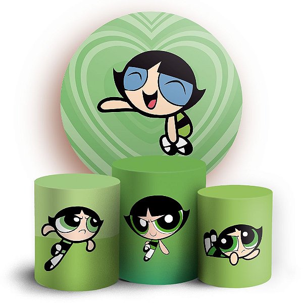 KIT Redondo e Trio - As Meninas Super Poderosas Docinho - Sublimado 3D