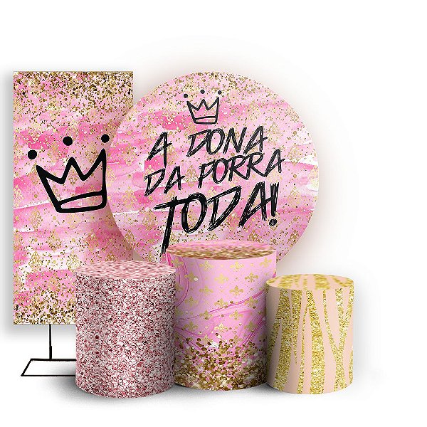 KIT Redondo Trio e Faixa - Dona Da Porra Toda - Sublimado 3D