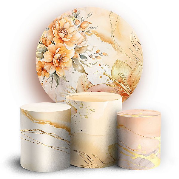 KIT Redondo e Trio - Floral - Sublimado 3D