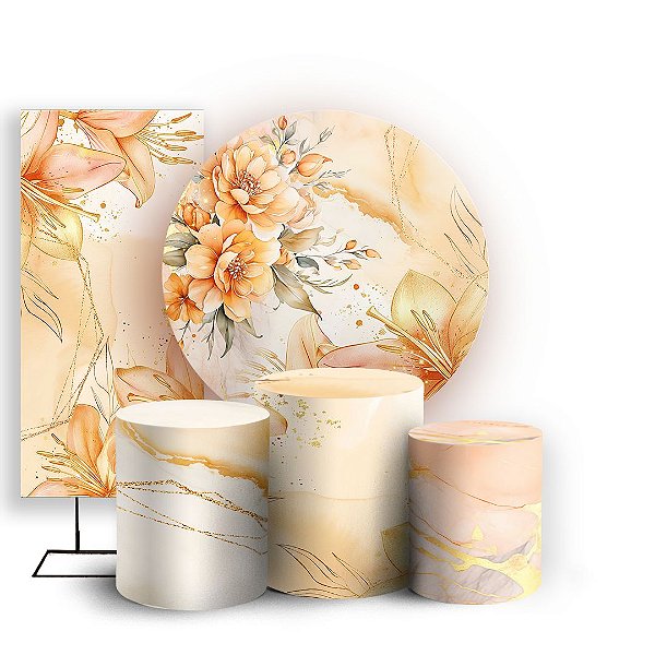 KIT Redondo Trio e Faixa - Floral - Sublimado 3D