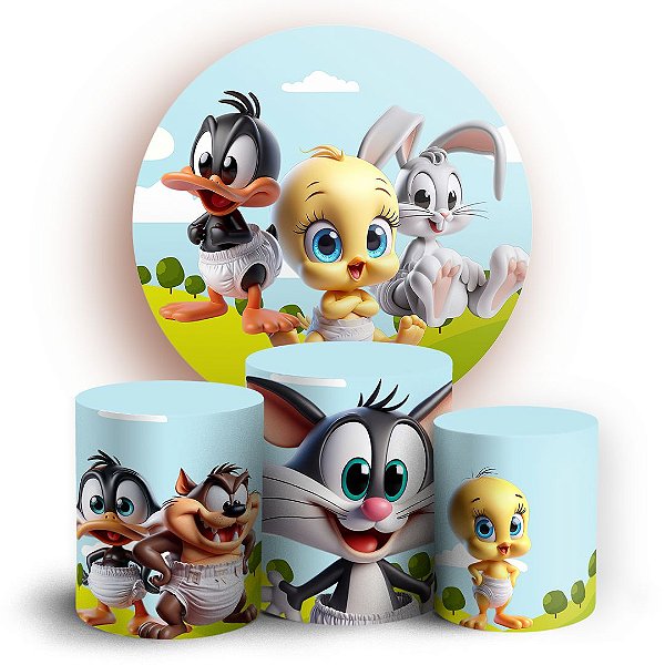 KIT Redondo e Trio - Looney Tunes - Sublimado 3D