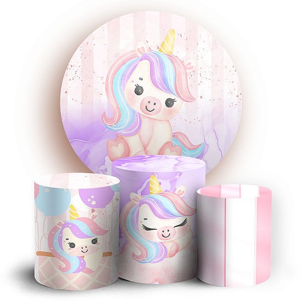 KIT Redondo e Trio - Unicornio - Sublimado 3D
