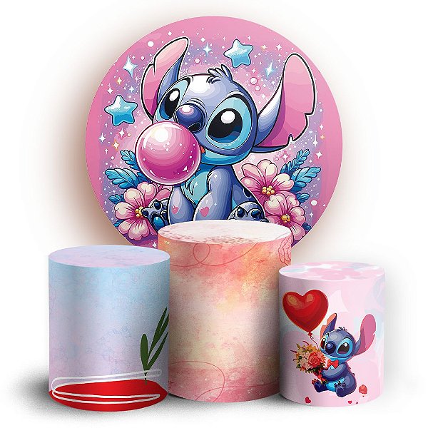 KIT Redondo e Trio - Lilo e Stitch - Sublimado 3D